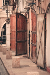 Old wooden doors