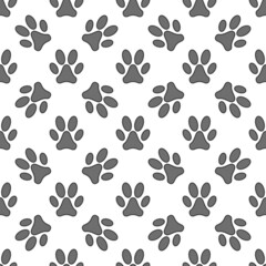 Vector Pet Paw Prints Seamless minimal cute Pattern