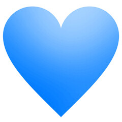 Heart shape - blue glossy sign symbol icon - 3d