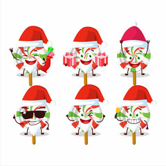 Santa Claus emoticons with twirl candy cartoon character