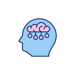Vector Head and Brain Neuron Connections colored icon