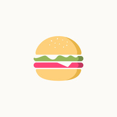 burger food logo flat vector