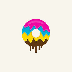 colorful donuts logo vector illustration