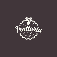 trattoria pizzeria logo emblem vector