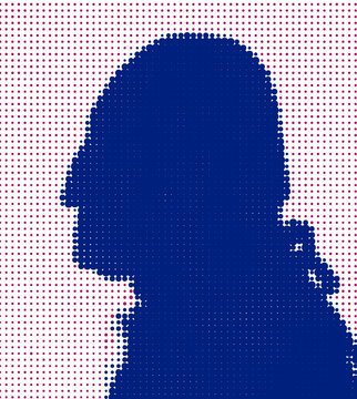 Graphic elaboration of the portrait of George Washington, first president of the United States.
