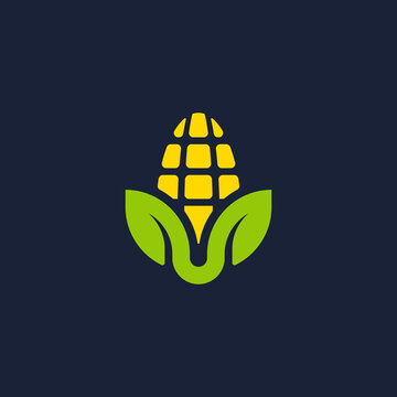 corn logo design flat vector
