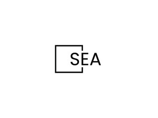 SEA letter initial logo design vector illustration