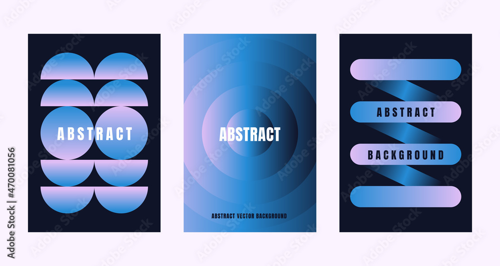 Poster vector illustration - trendy abstract creative minimalist prints and compositions with bright gradie