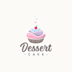 dessert cake logo flat vector