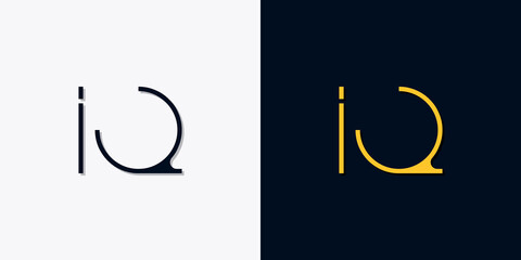 Minimalist abstract initial letters IQ logo