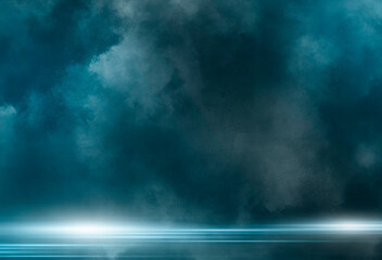 Black wall texture rough background dark concrete floor or old grunge background with black. Abstract dark blue background, smoke, smog. Empty dark scene, neon light, spotlights.