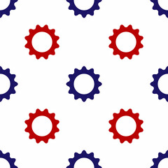 Blue and red Sun icon isolated seamless pattern on white background. Summer symbol. Good sunny day. Vector