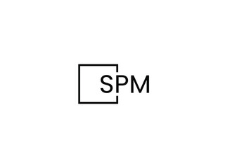 SPM letter initial logo design vector illustration