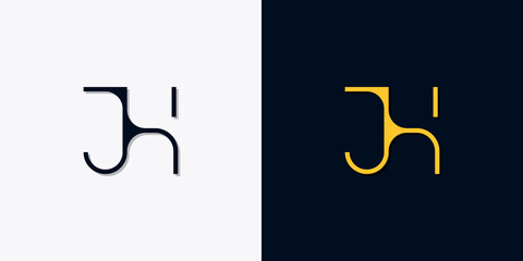 Minimalist abstract initial letters JH logo