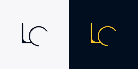 Minimalist abstract initial letters LC logo
