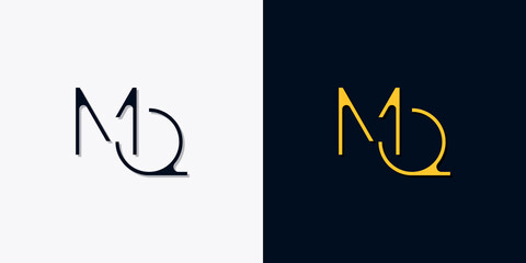 Minimalist abstract initial letters MQ logo