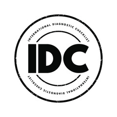 Naklejka premium IDC - International Diagnostic Checklist acronym, business concept background