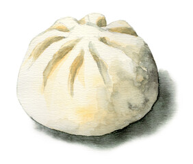 アナログ水彩中華まん肉まん