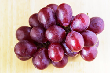 Bunch of red grapes on a table