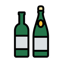 Icon Of Wine And Champagne Bottles