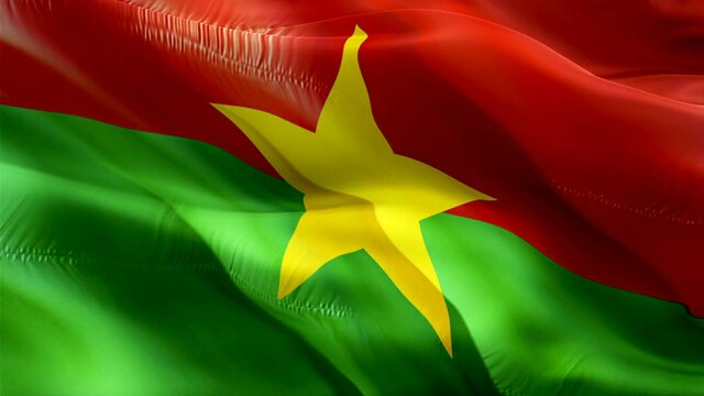 Burkina Faso flag. National 3d Burkina Faso flag waving. Sign of Burkina Faso seamless loop animation. Burkina Faso flag HD Background. Burkina Faso flag Closeup 1080p Full HD video for presentation. 