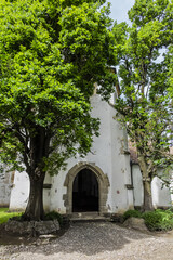 Fototapeta na wymiar Medieval fortified church of Prejmer. Largest fortified church in southeastern Europe - Prejmer (Tartlau in German) built by Teutonic knights in 1212 - 1213. Brasov, Transylvania, Romania.