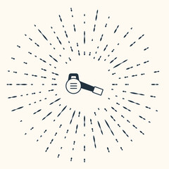 Grey Leaf garden blower icon isolated on beige background. Abstract circle random dots. Vector