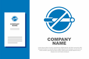 Blue No smoking icon isolated on white background. Cigarette smoking prohibited sign. Logo design template element. Vector