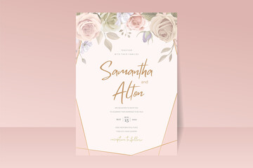 Beautiful roses invitation card template