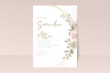 Beautiful roses invitation card template