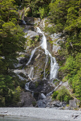 Scenic view of Fantail Falls in New Zealand