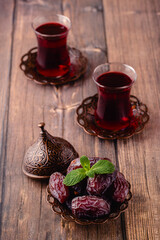 Dried dates fruit. Popular fruit of Ramadan.