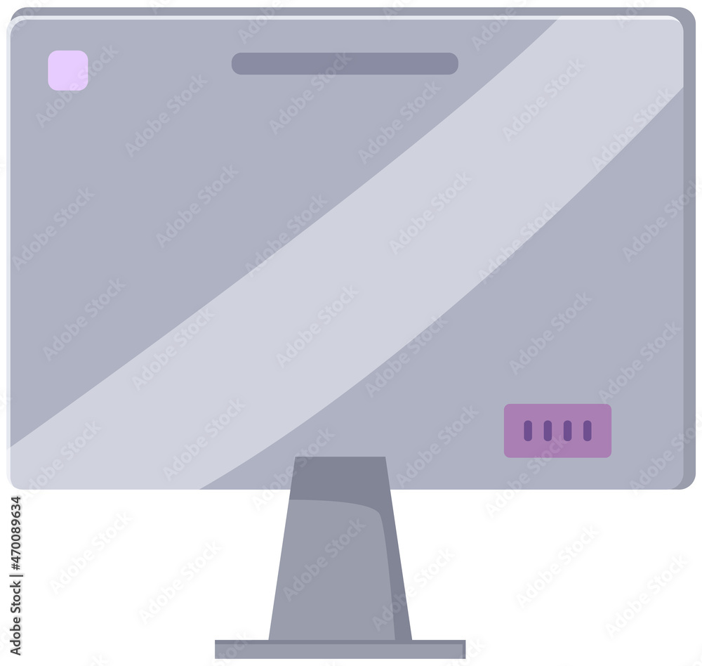 Poster gray monitor lcd display back view. monitor computer equipment isolated on white background. rear vi