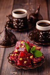Turkish Delight and Traditional Turkish Coffee.