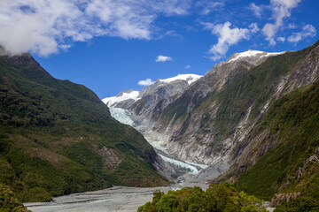 Fototapeta na wymiar View of the Franz Joseph Glacier in New Zealand