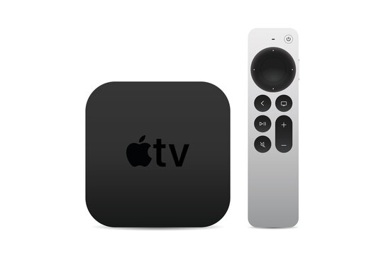 New model Apple tv, isolated on white background, Vector editorial illustration