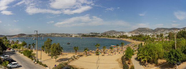 Beautiful view of the plaza and the bay near Bodrum Turkey.