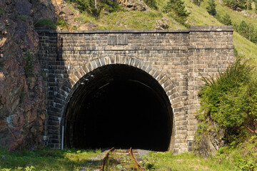 Circum-Baikal Railway. Old railroad tunnel number 7 on the railway. tunnel Second Katorzhansky