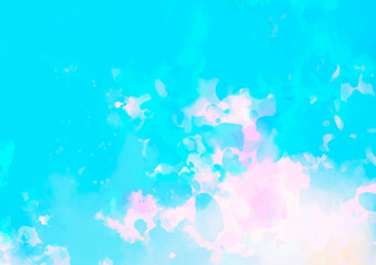 幻想的な水彩の水色テクスチャ背景
