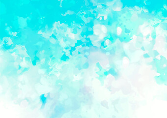 幻想的な水彩の水色テクスチャ背景
