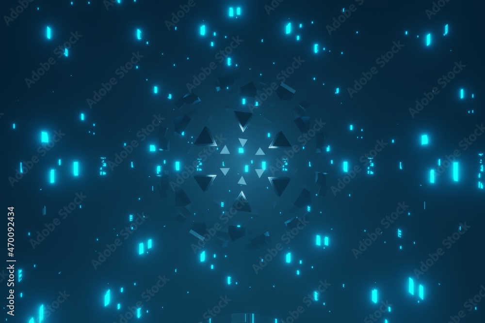 Aufkleber abstract futuristic destruction explosion of sphere 3d rendering