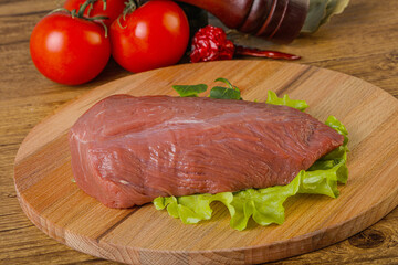 Raw beef piece for cooking