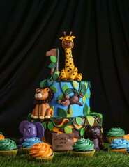 Animal theme cake