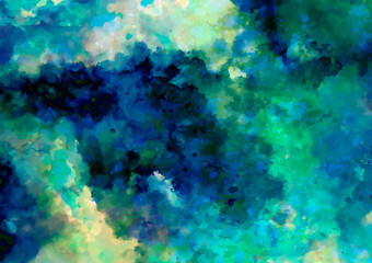 Fototapeta na wymiar 幻想的な水彩の水色テクスチャ背景 