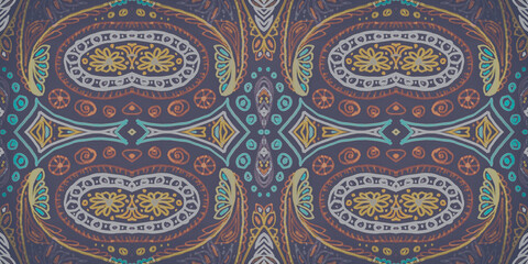 Mosaic rug background. Ethnic paisley texture.