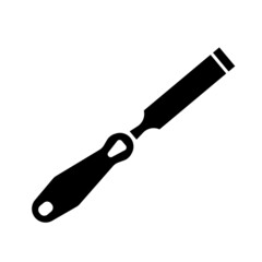 Chisel Icon. Shadow Reflection Design.