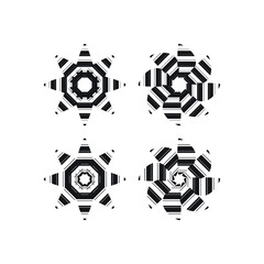 Circle geometric ornamental. Decorative round design set.