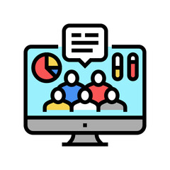 social engagement color icon vector. social engagement sign. isolated symbol illustration