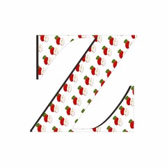 Illustration of alphabet letter Z with apple pattern isolated on white background. Suitable for all businesses.