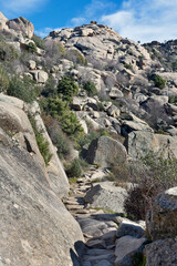 Rocas en la Senda del Tranco. La Pedriza. Madrid.  España. Europa.